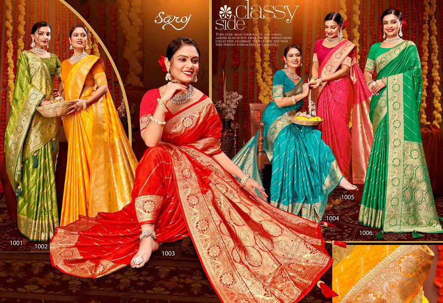 Milan Satin Silk Vol 1 By Saroj Satin Silk Sarees Wholesale Price In Surat
